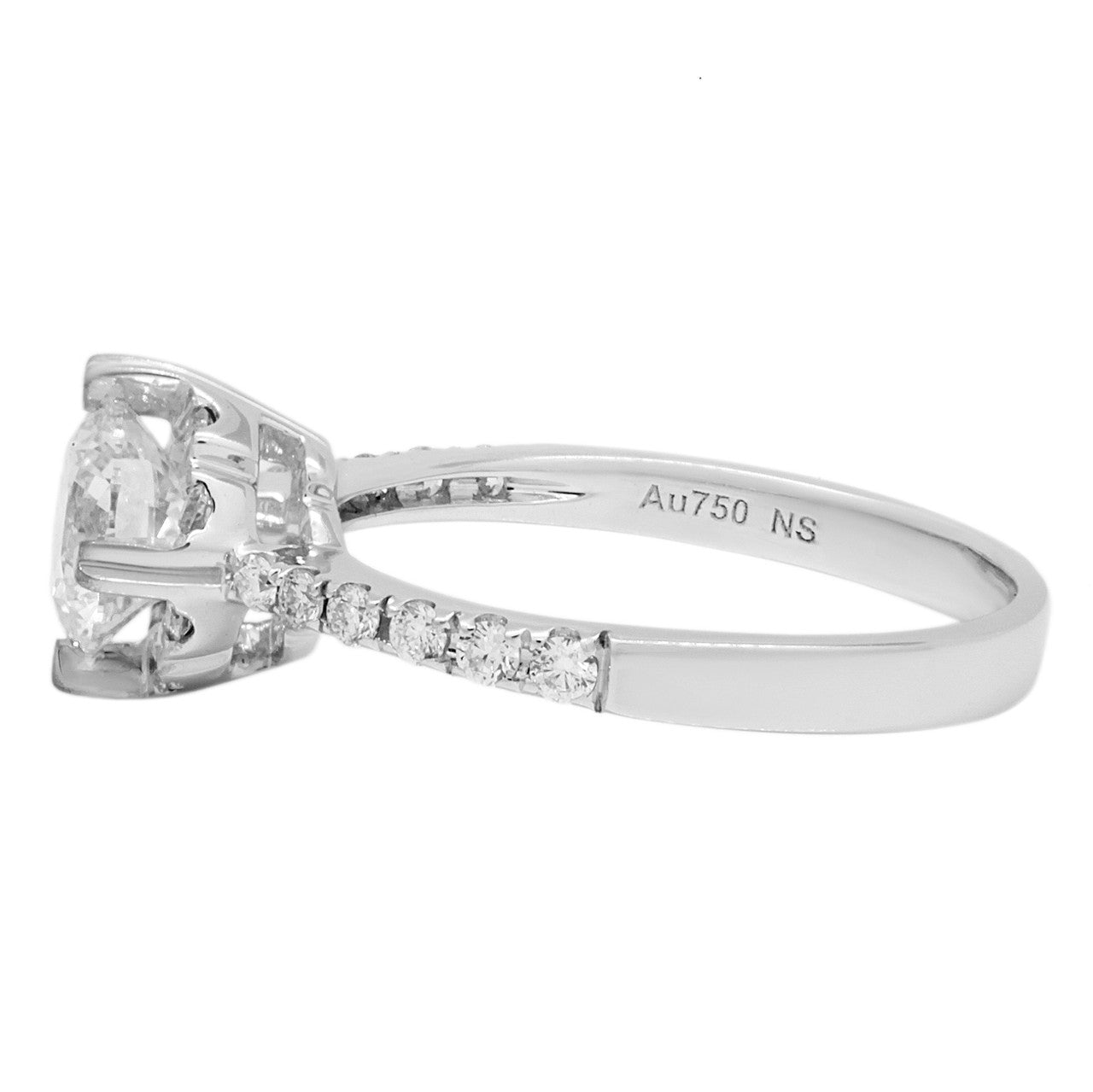 Exclusive 18K White Gold 1.01 Carat Diamond Ring — 5 — Side View