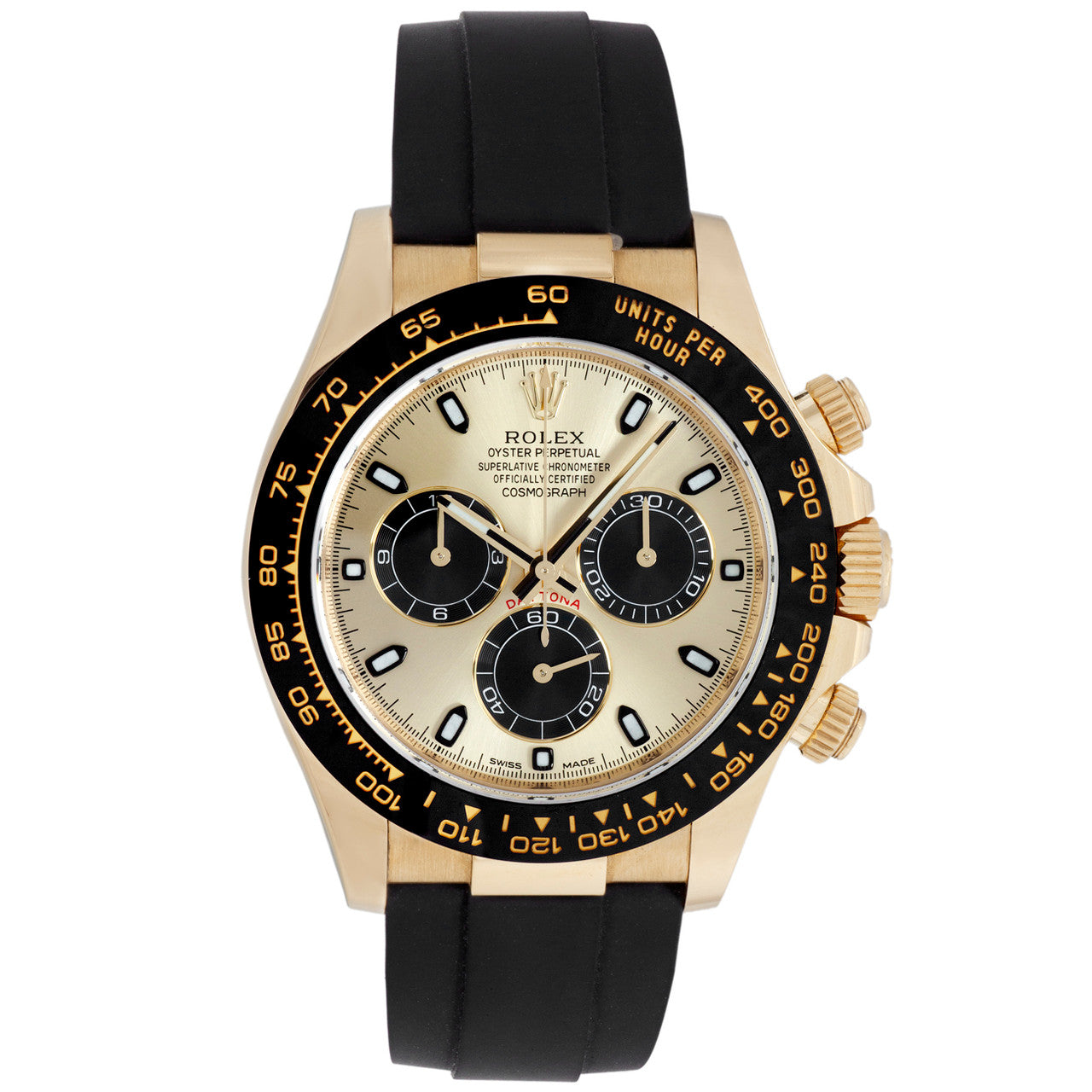 Exclusive Rolex 18K Yellow Gold Cosmograph Daytona 116518LN — Front View