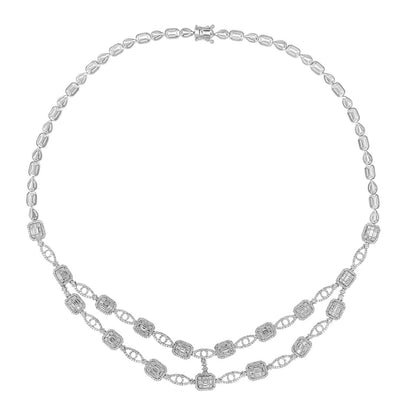 Exclusive 18K White Gold 7.46 Carat Diamond Necklace — Front View