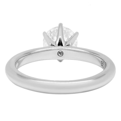 Exclusive 18K White Gold 1.25 Carat Diamond Solitaire Ring — 3.5 — Top View