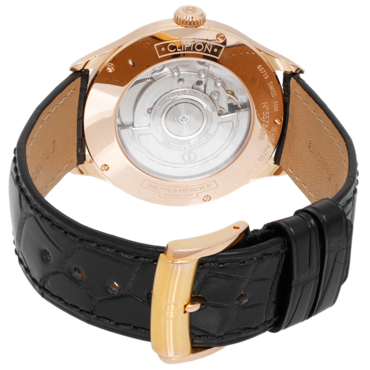Exclusive Baume & Mercier 18K Rose Gold Clifton Automatic M0A10104 — Lifestyle View