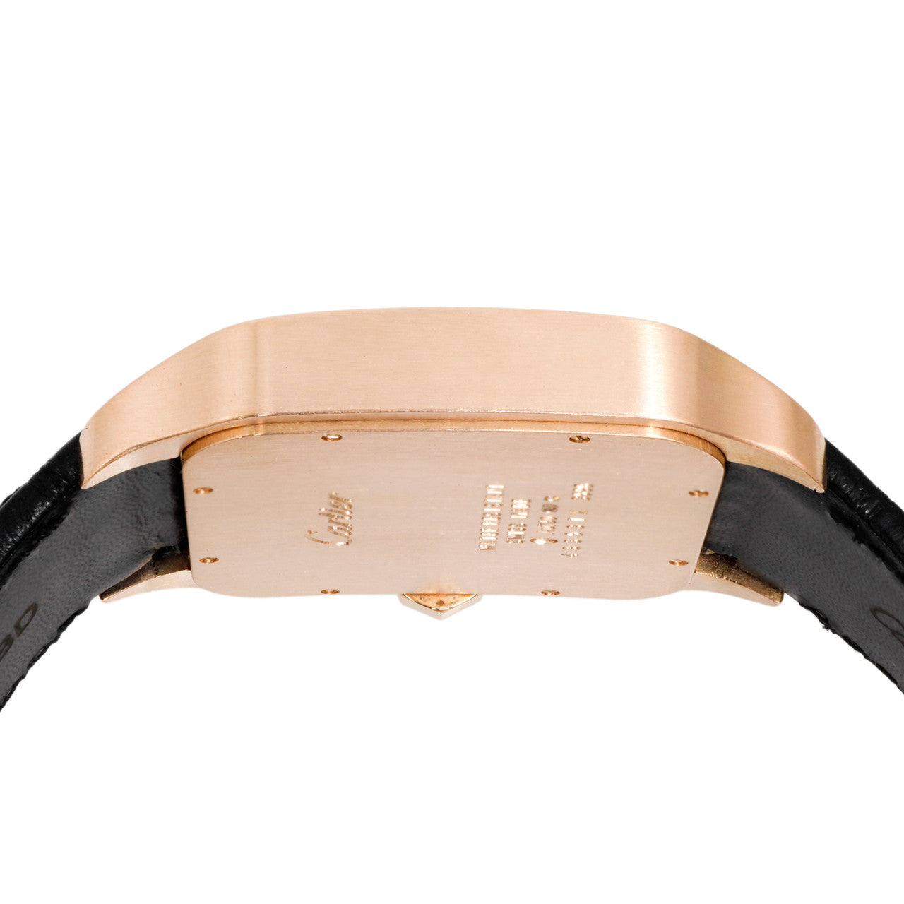 Exclusive Cartier 18K Rose Gold Santos Dumont Power Reserve W2020067 — Back View