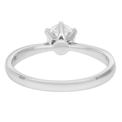 Exclusive 18K White Gold 0.50 Carat Diamond Solitaire Ring — 3.5 — Back View
