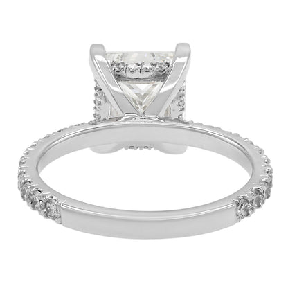 Exclusive 18K White Gold 3.01 Carat Princess Cut Diamond Ring — 5 — Back View
