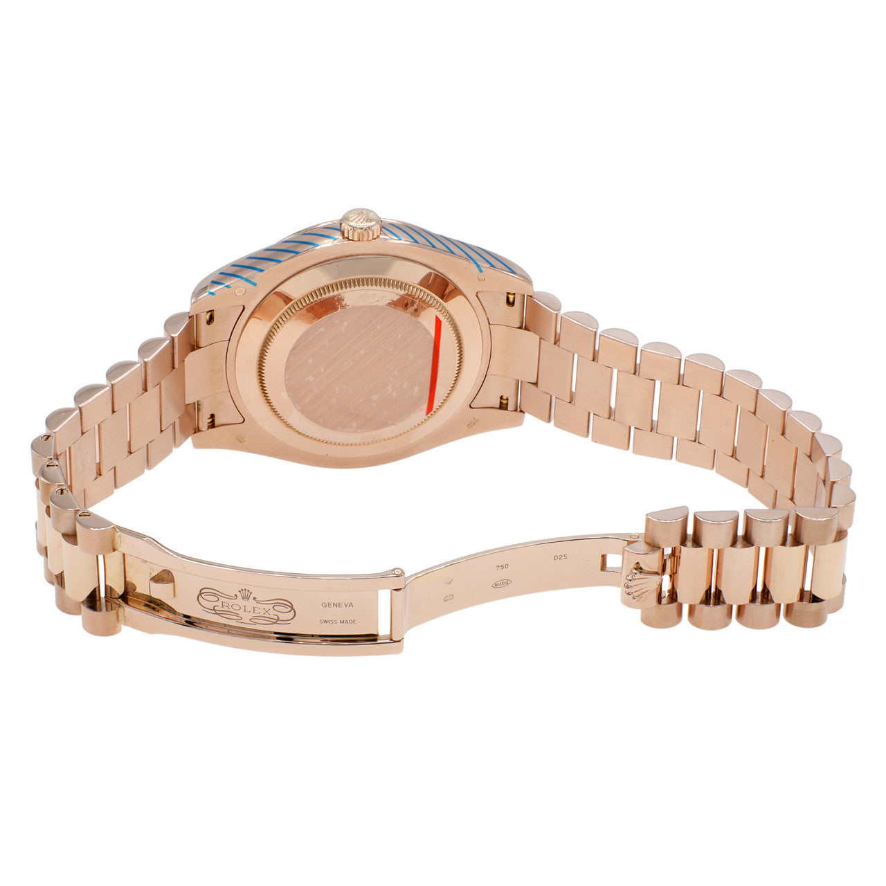 Exclusive Rolex 18K Everose Gold Day-Date II 218235 — Top View