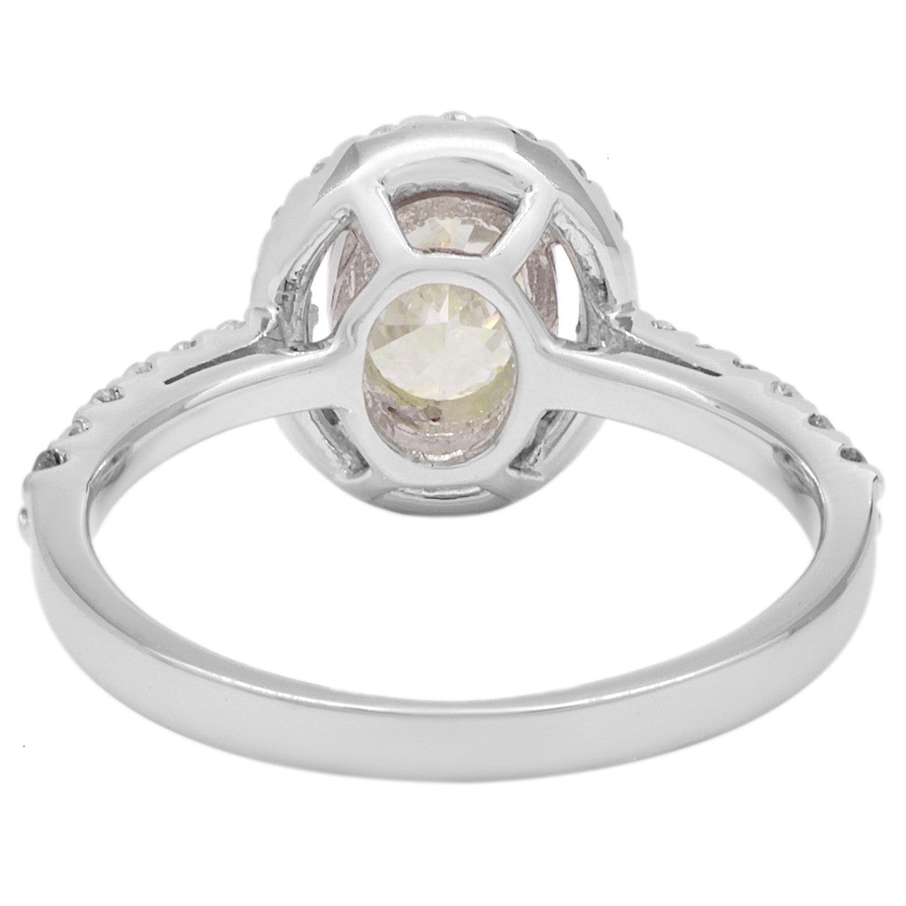Exclusive 18K White Gold 1.05 Carat Oval Diamond Ring — 4.5 — Back View