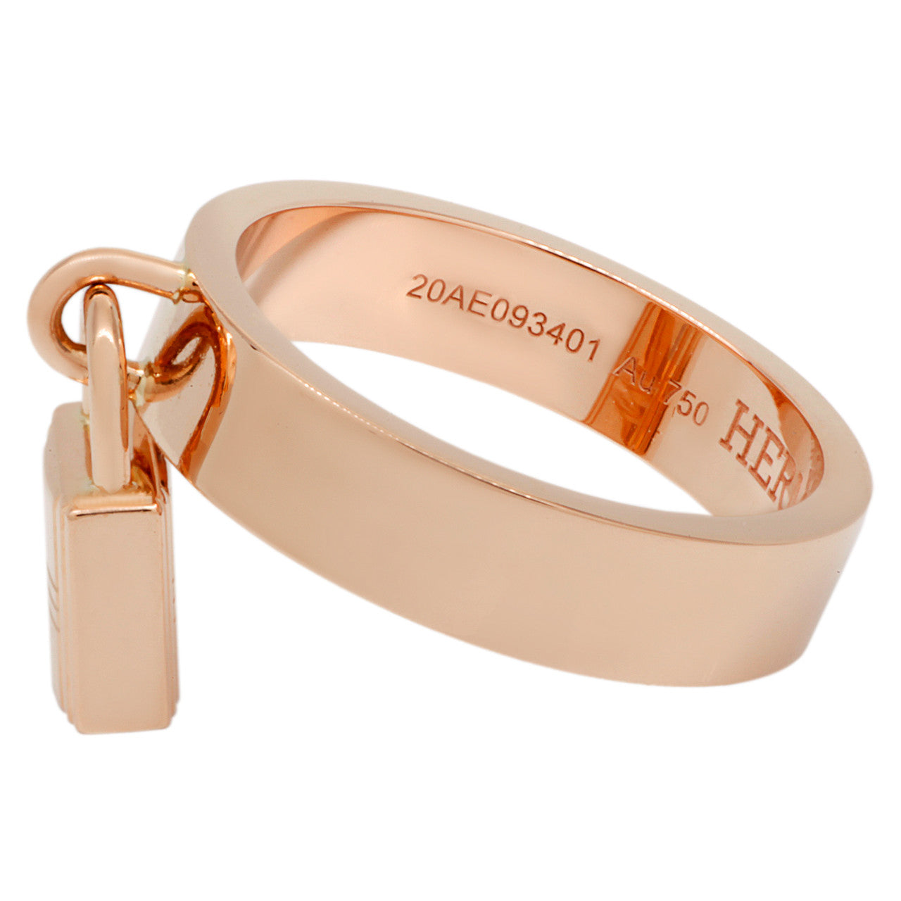 Exclusive Hermes 18K Rose Gold Medium Clochette Ring — Side View