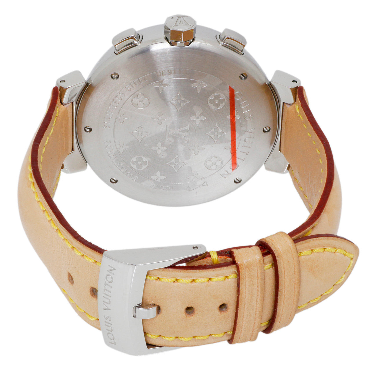 Exclusive Louis Vuitton Stainless Steel Tambour Automatic Chronograph Q1121 — Alternate View 10
