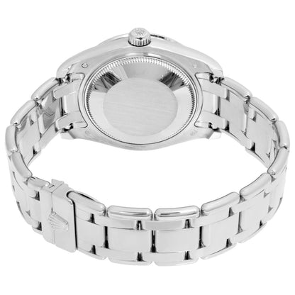 Exclusive Rolex 18K White Gold Diamond Pearlmaster 34  81319 — Side View