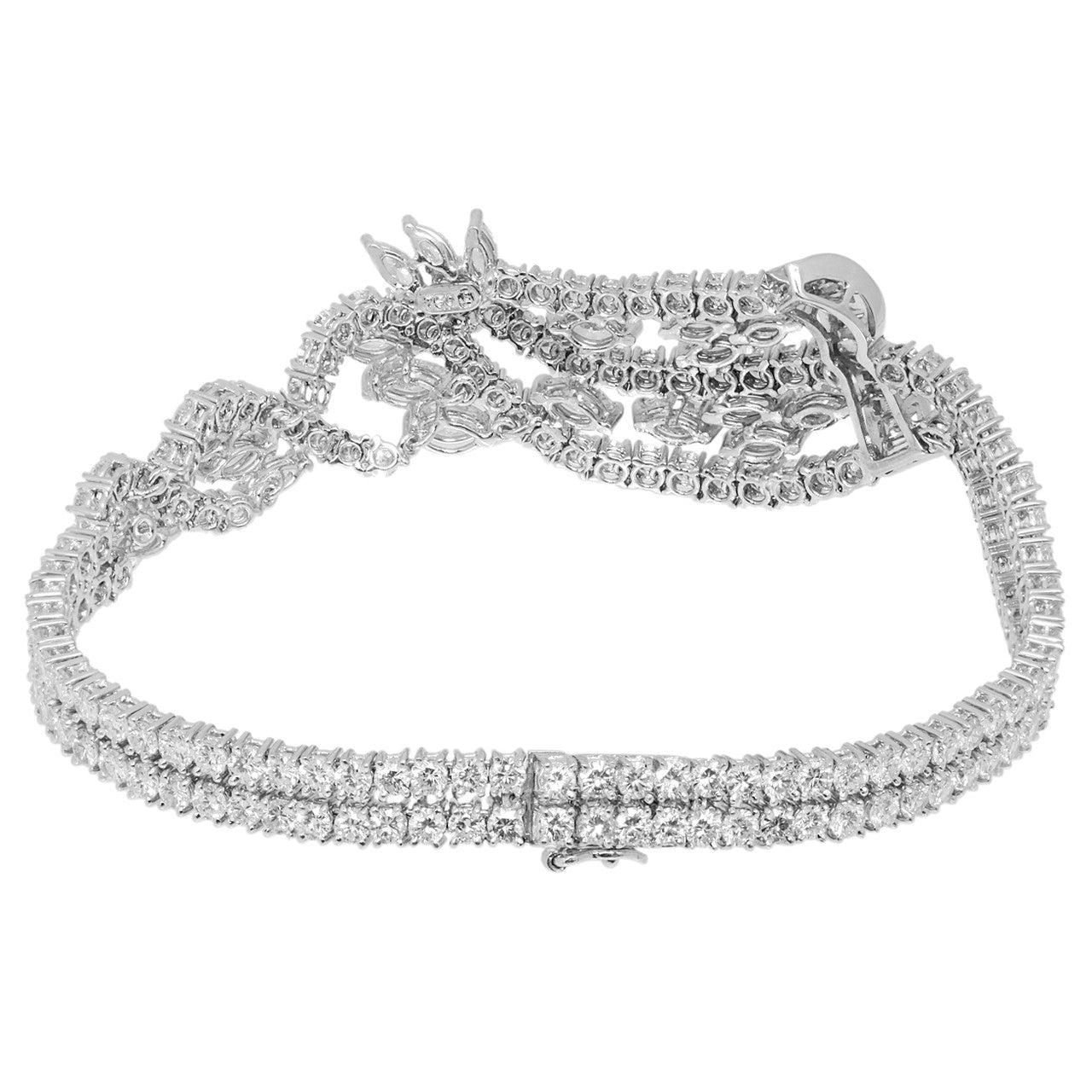 Exclusive 18K White Gold 9.08 Carat Diamond Bracelet — Side View