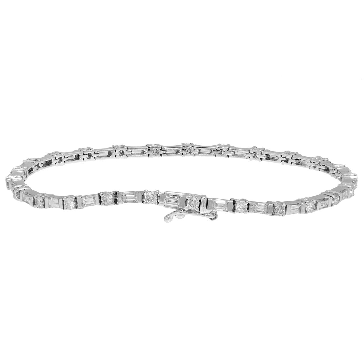 Exclusive 18K White Gold 2.71 Carat Diamond Bracelet — Side View