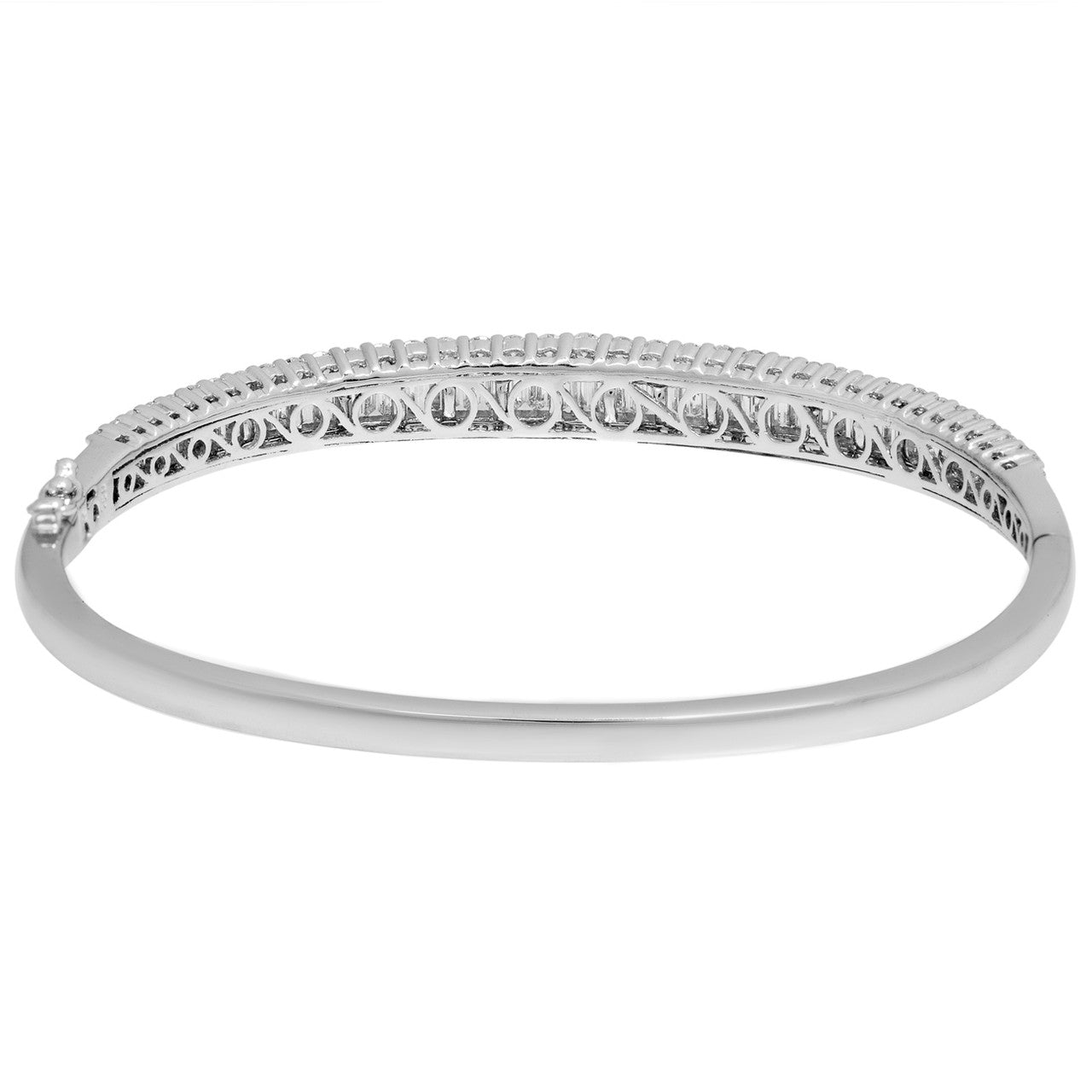 Exclusive 18K White Gold 3.73 Carat Diamond Tapered Bracelet — Side View