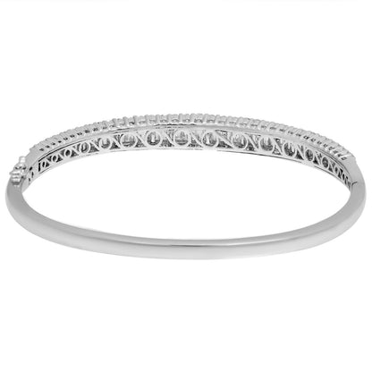 Exclusive 18K White Gold 3.73 Carat Diamond Tapered Bracelet — Side View
