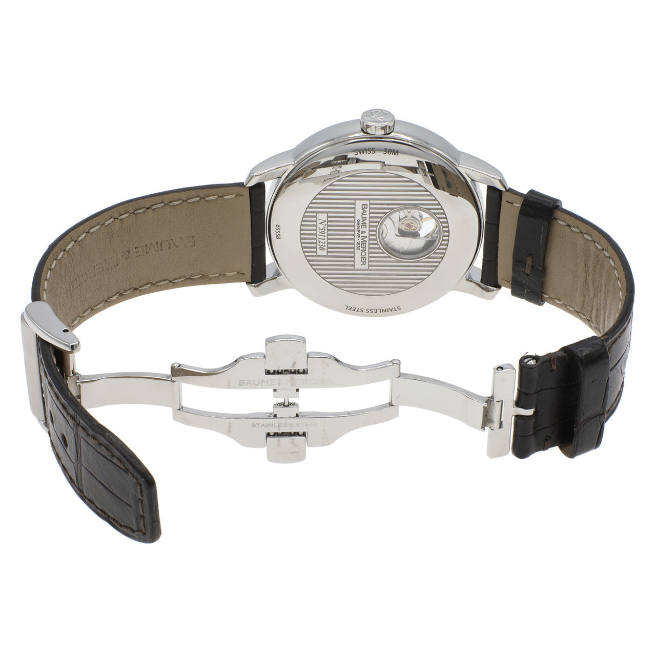 Exclusive Baume & Mercier Stainless Steel Classima Executives Automatic 8688 — Back View