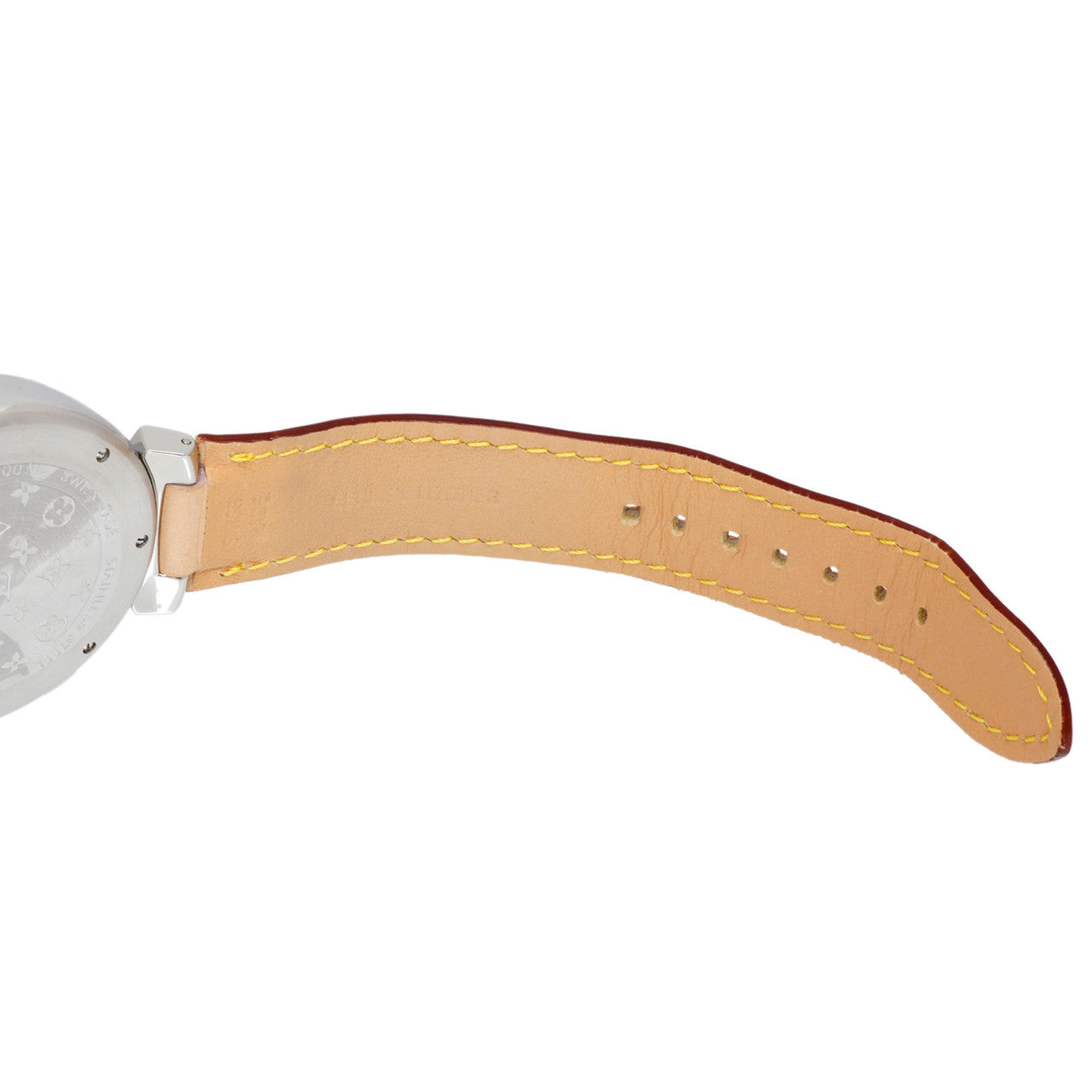Exclusive Louis Vuitton Stainless Steel Tambour Automatic Chronograph Q1121 — Back View