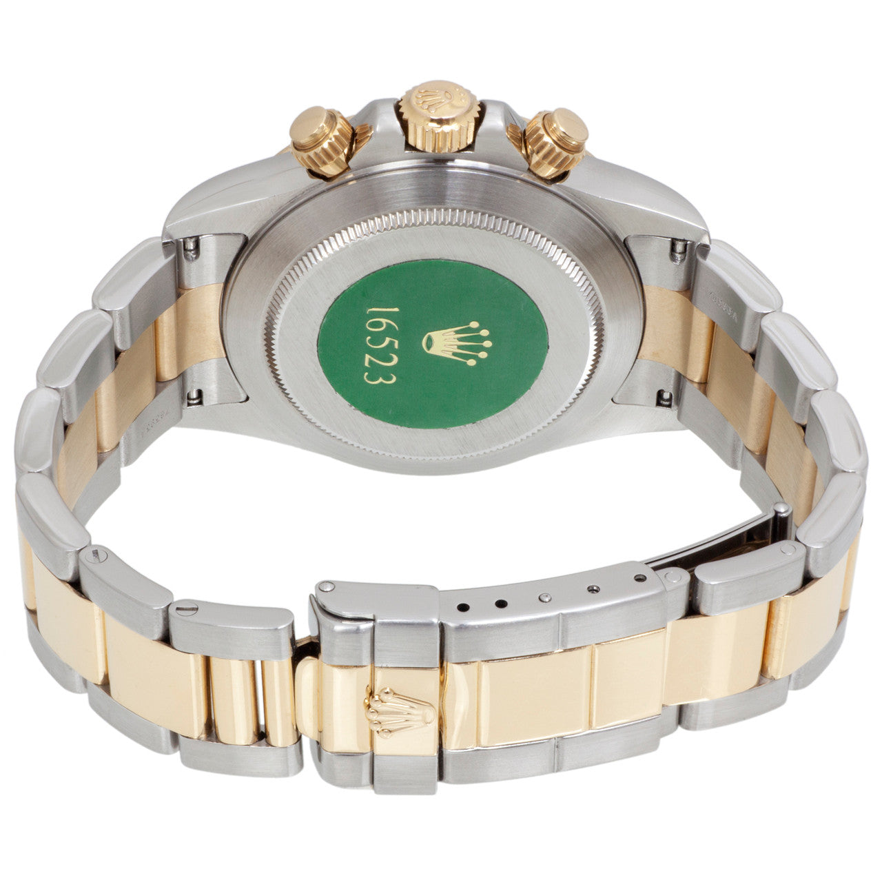 Exclusive Rolex 18K Yellow Gold & Stainless Steel Cosmograph Daytona 16523 — Detail View
