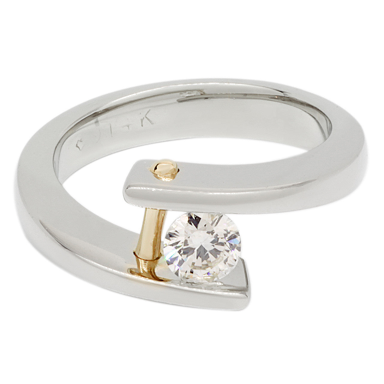 Exclusive 14K White Gold 0.25 Carat Diamond Solitaire Ring — Front View