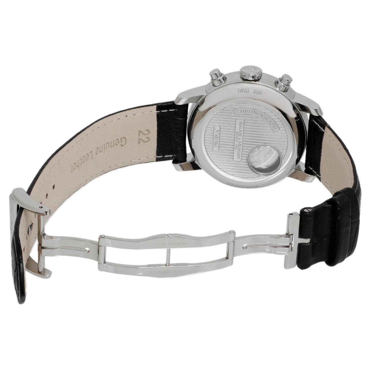 Exclusive Baume & Mercier Stainless Steel Classima Chronograph 65560 — Back View
