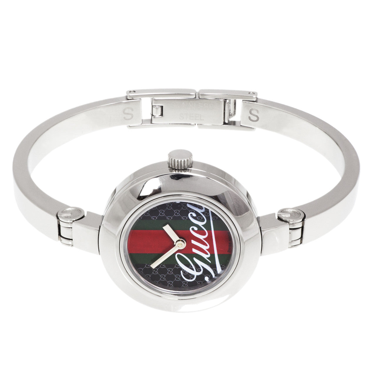 Exclusive Gucci 105 Stainless Steel Bangle Ladies Watch — Back View