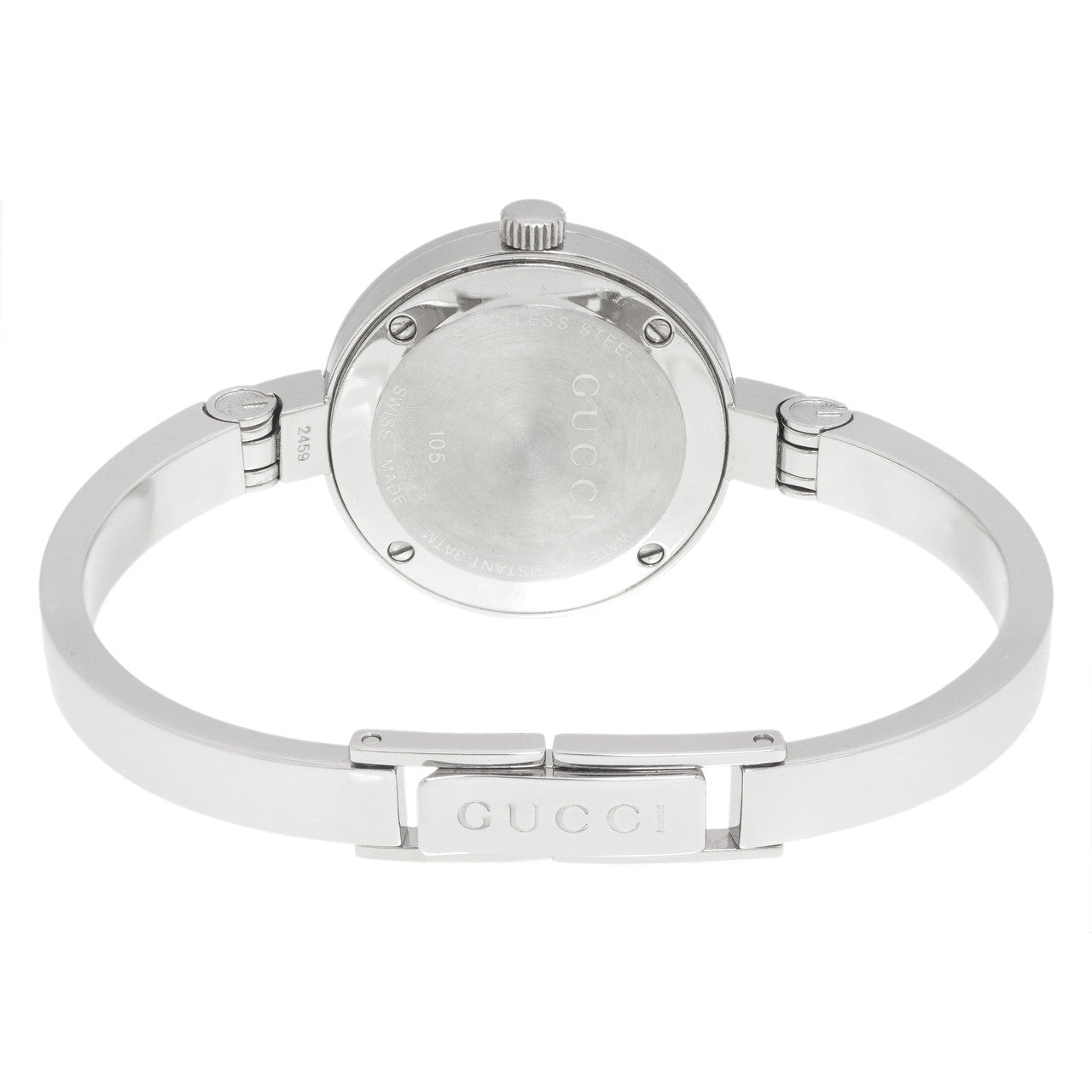 Exclusive Gucci 105 Stainless Steel Bangle Ladies Watch — Top View