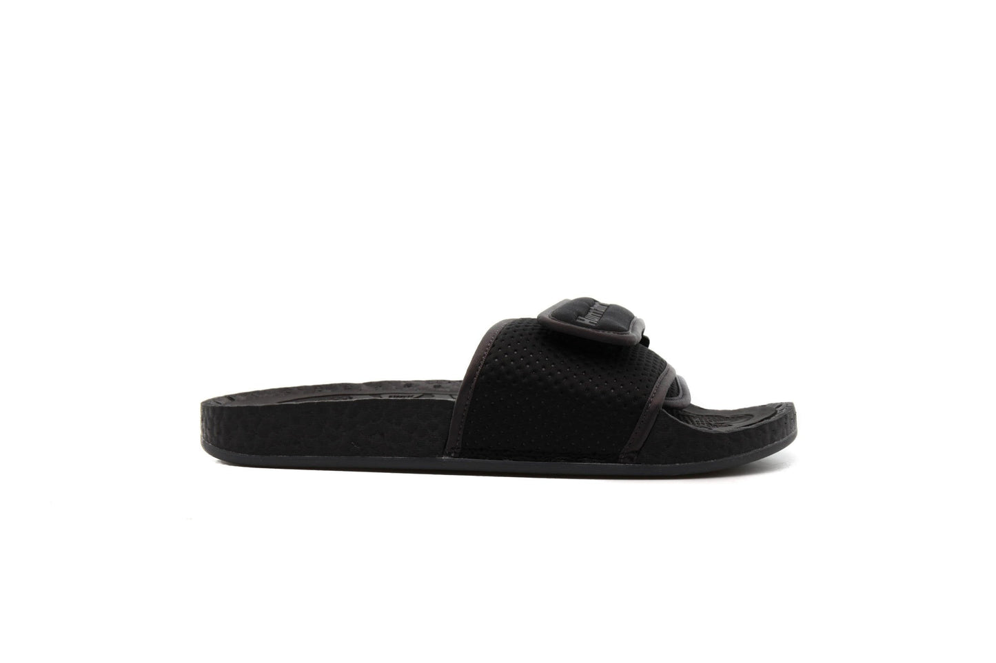 Exclusive adidas Originals CHANCLETAS HU "CORE BLACK" — 3.5 — Front View