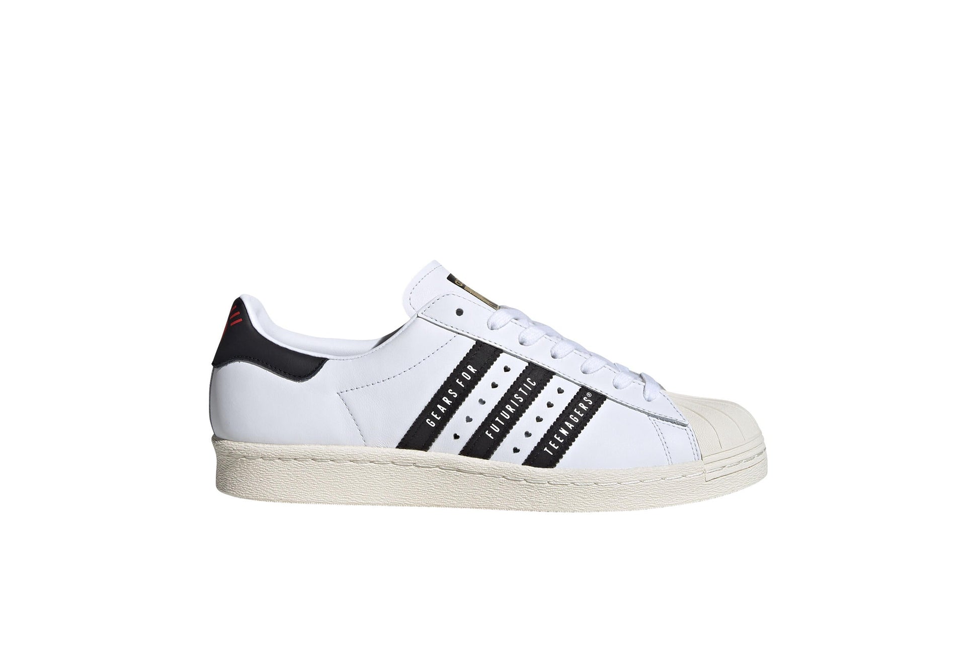 Exclusive adidas Originals SUPERSTAR 80s HUMAN MADE "WHITE BLACK" — 3.5 — Front View