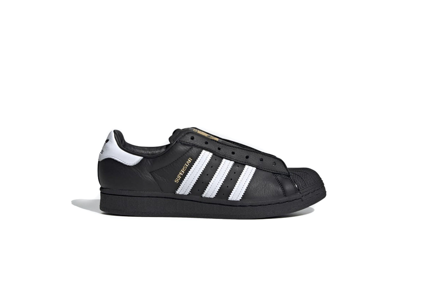 Exclusive adidas Originals SUPERSTAR LACELESS "Core Black" — 3.5 — Front View