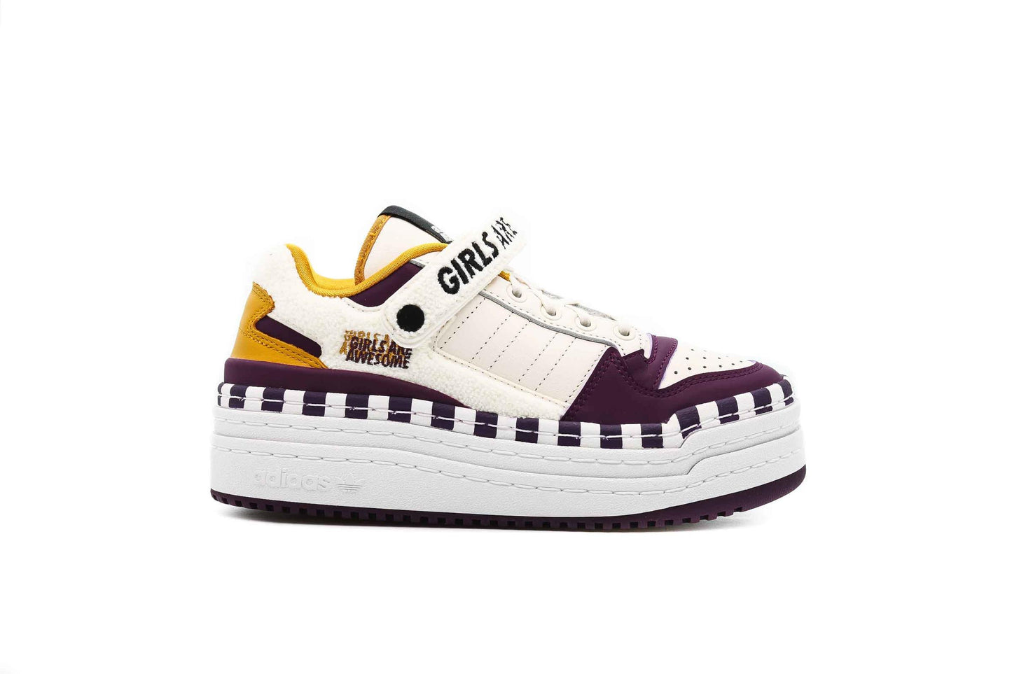 Exclusive adidas Originals GIRLS ARE AWESOME TRIPLE PLATFORUM LO "CHALK WHITE" — 3 — Front View