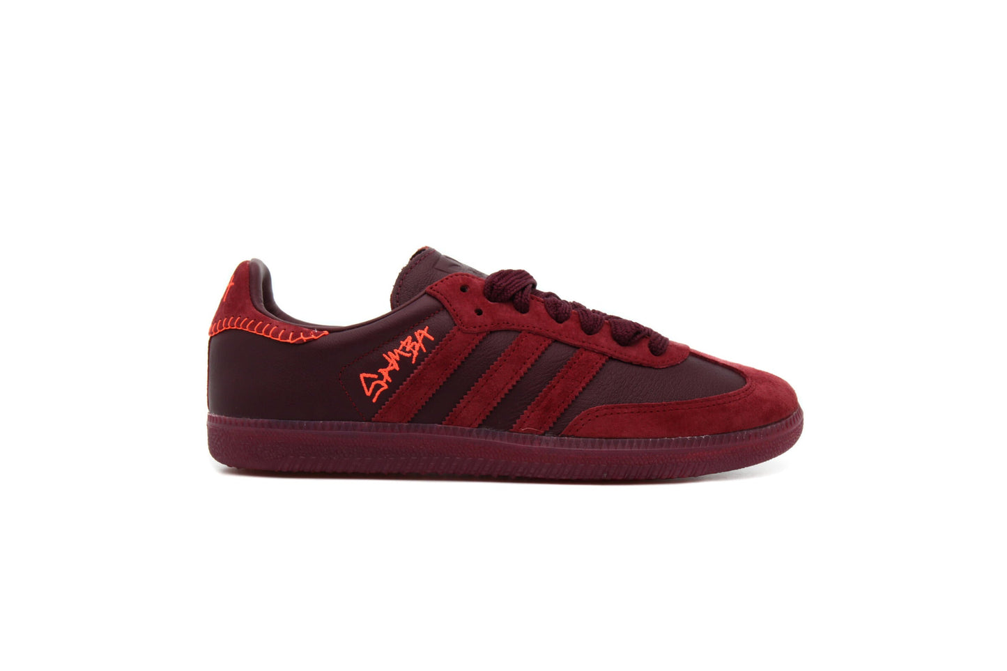 Exclusive adidas Originals x JONAH HILL SAMBA "MAROON" — 3.5 — Front View