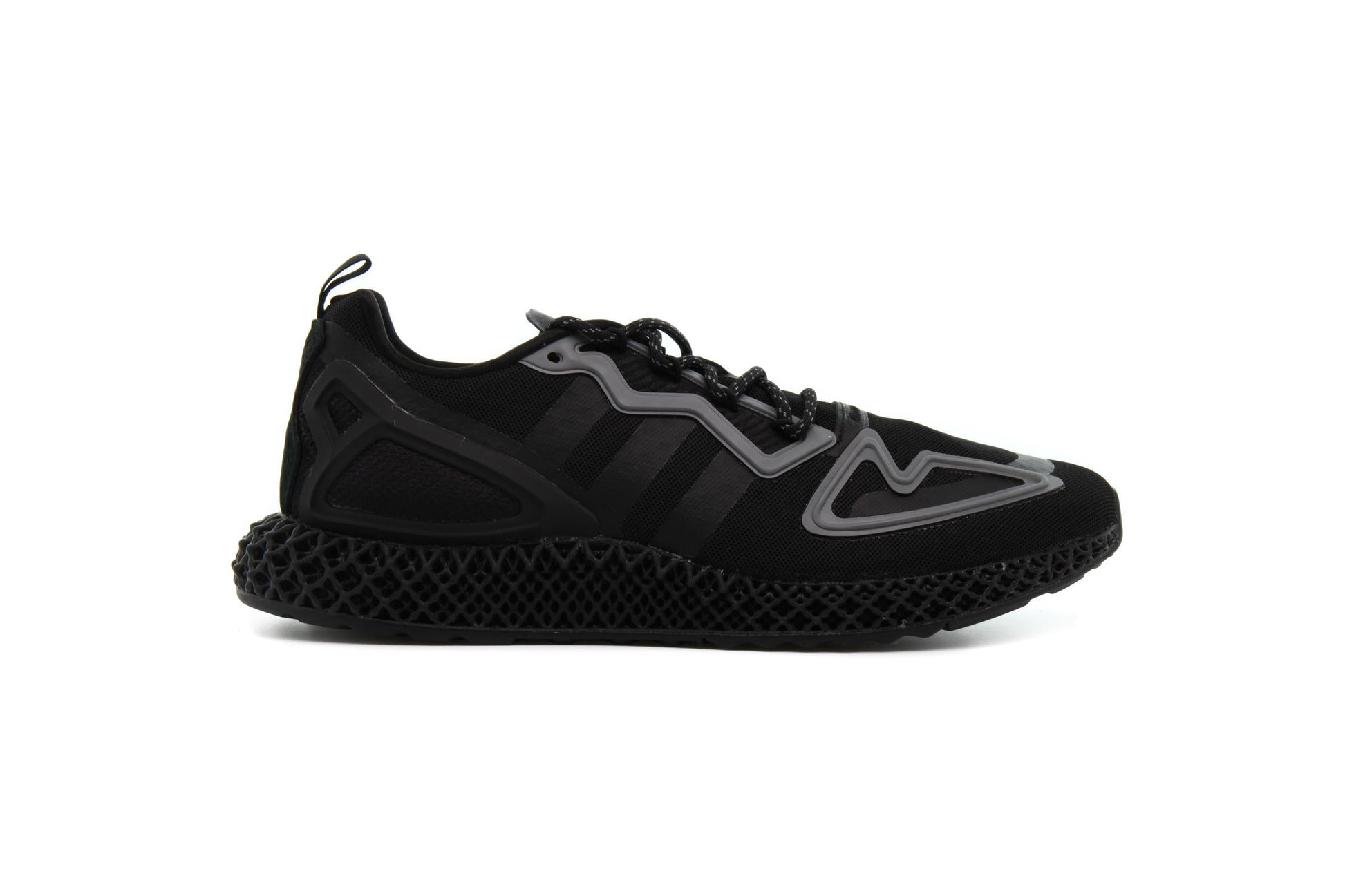 Exclusive adidas Originals ZX 2K 4D "CORE BLACK" — 3.5 — Front View