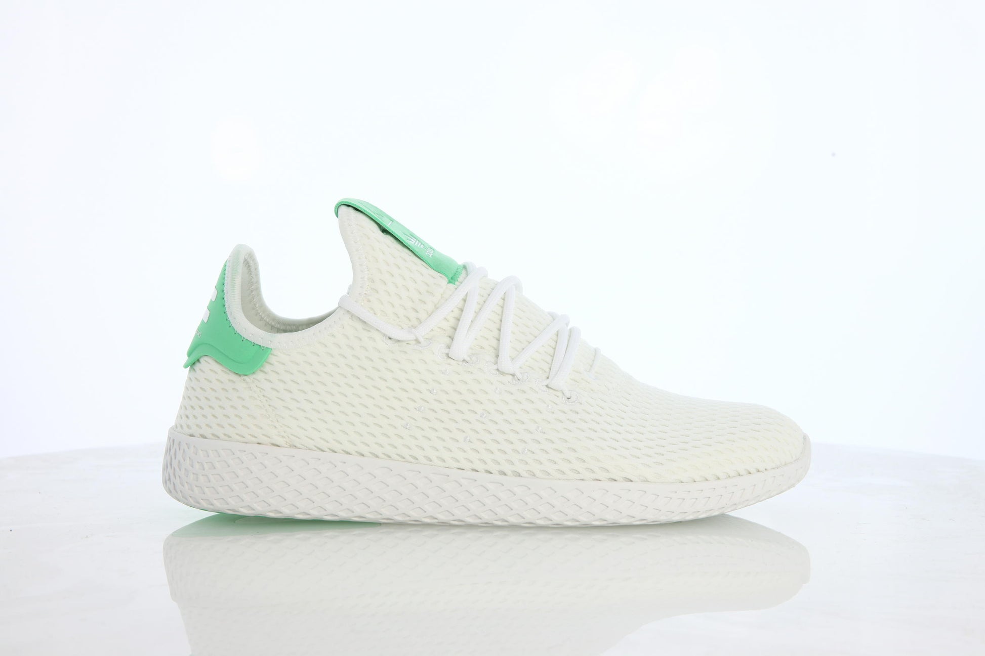 Exclusive adidas Originals PW Tennis HU "Green Glow" — 3.5 — Front View