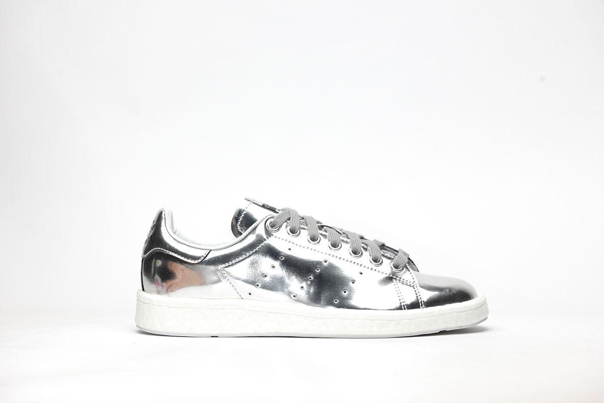 Exclusive adidas Originals Stan Smith WMNS Boost "Silvermet" — 3 — Front View