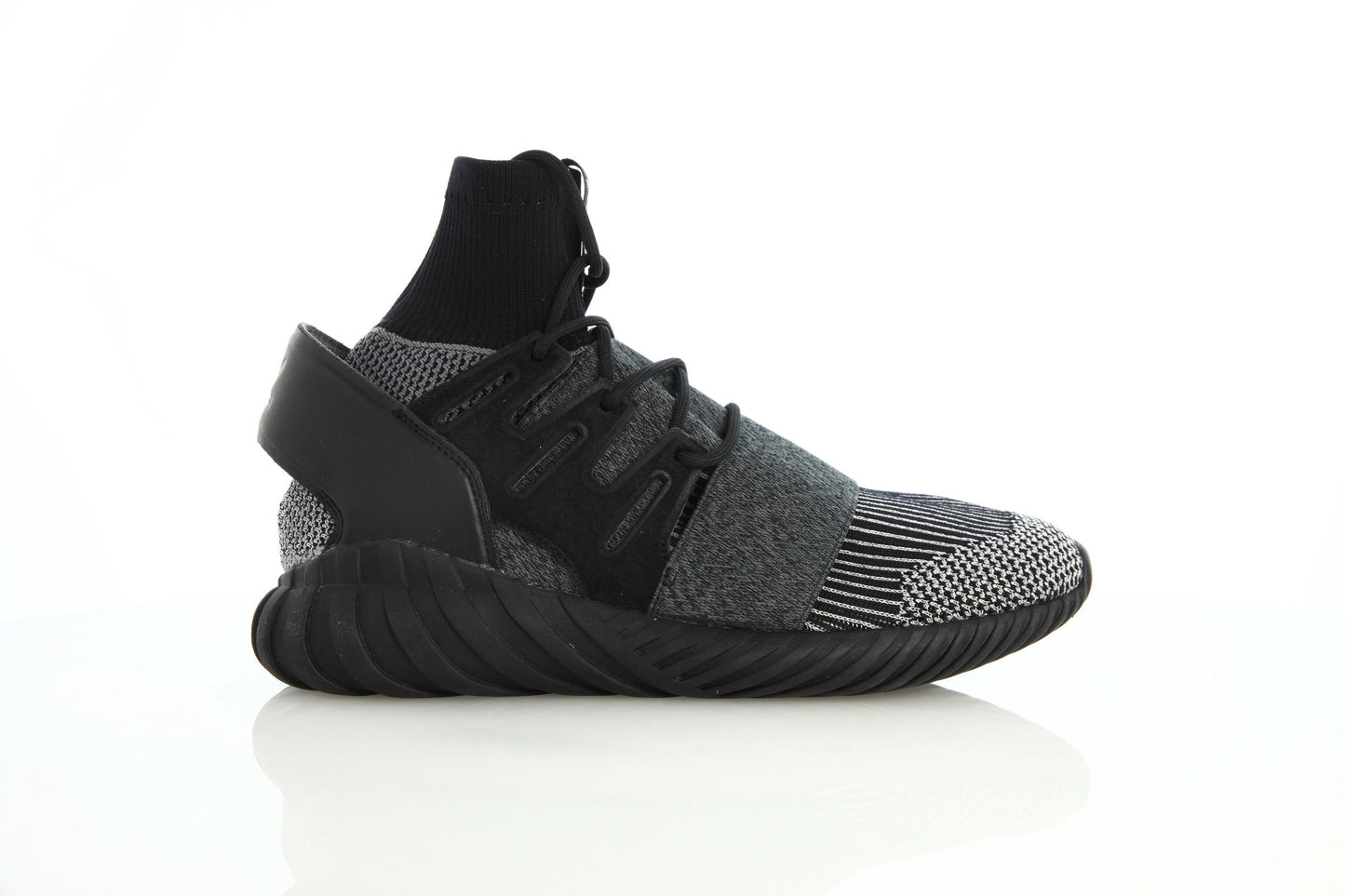 Exclusive adidas Originals Tubular Doom Primeknit "Core Black" — 3.5 — Front View