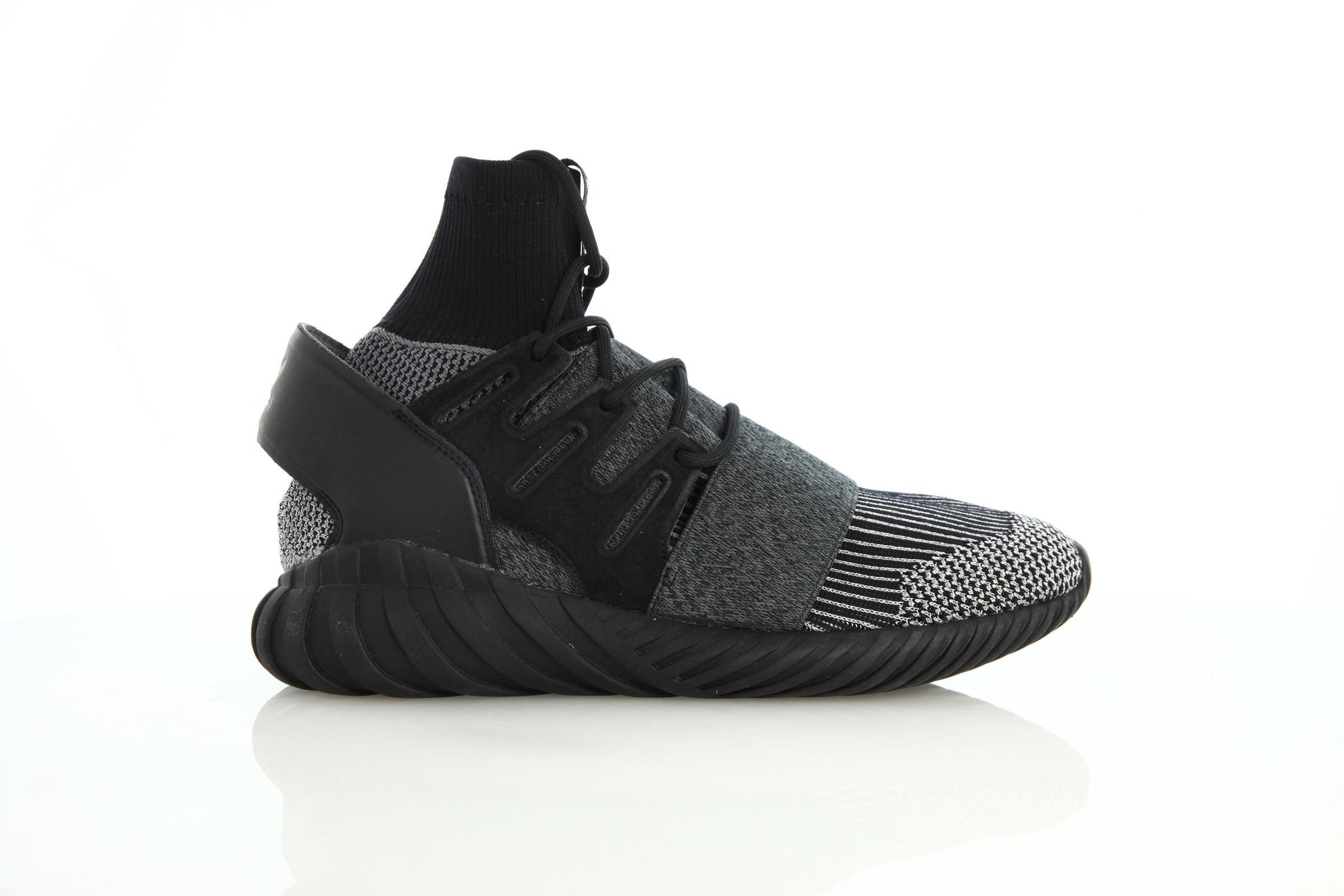 Exclusive adidas Originals Tubular Doom Primeknit "Core Black" — 3.5 — Front View