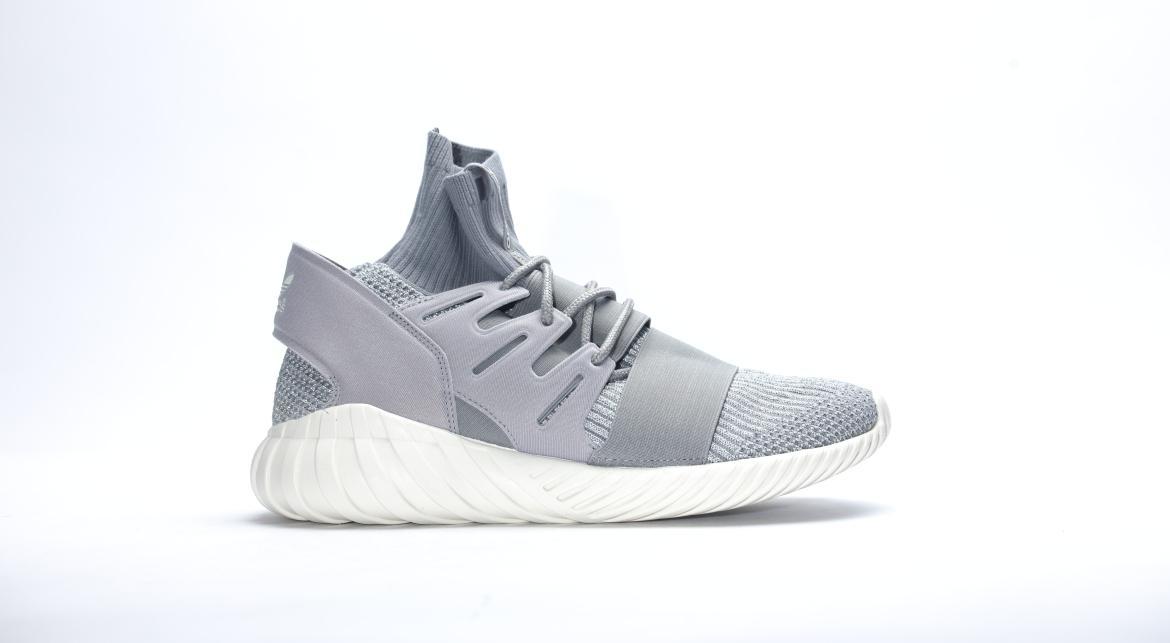 Exclusive adidas Originals Tubular Doom Primeknit "Solid Grey" — 3.5 — Front View