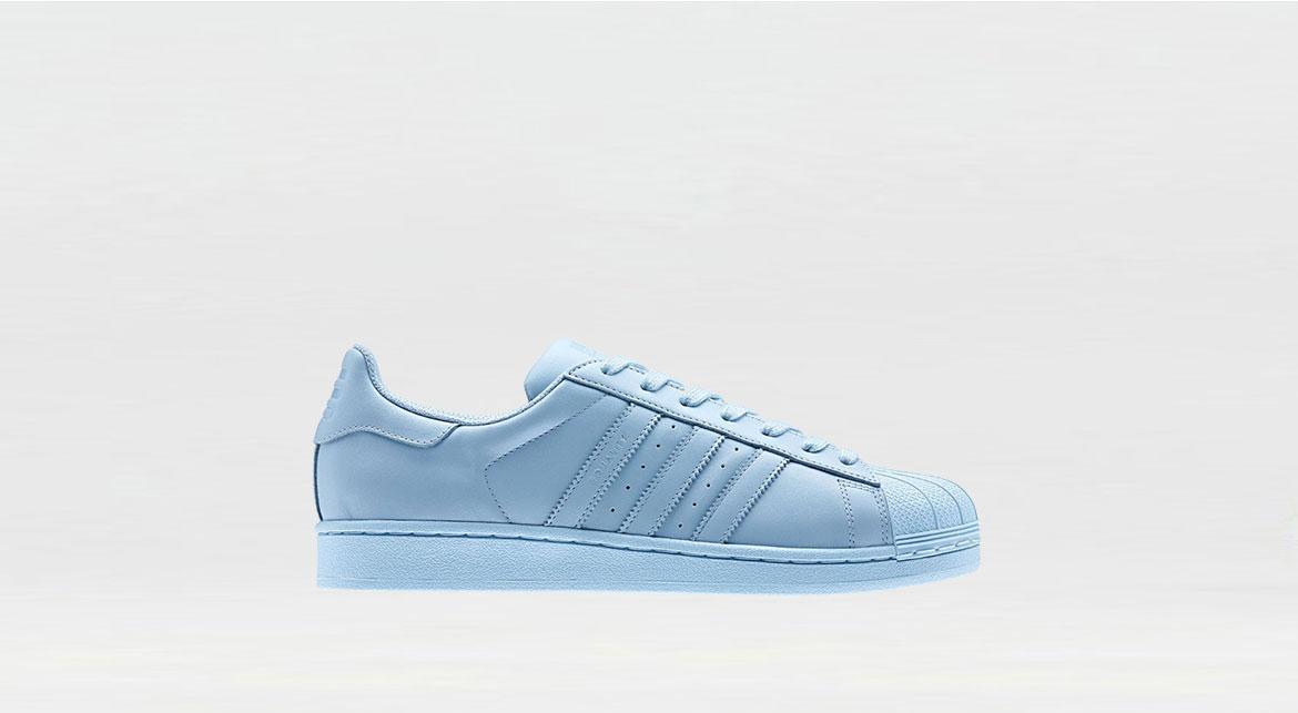 Exclusive adidas Originals x Pharrell Superstar Supercolor "Clear Sky" — 3.5 — Front View