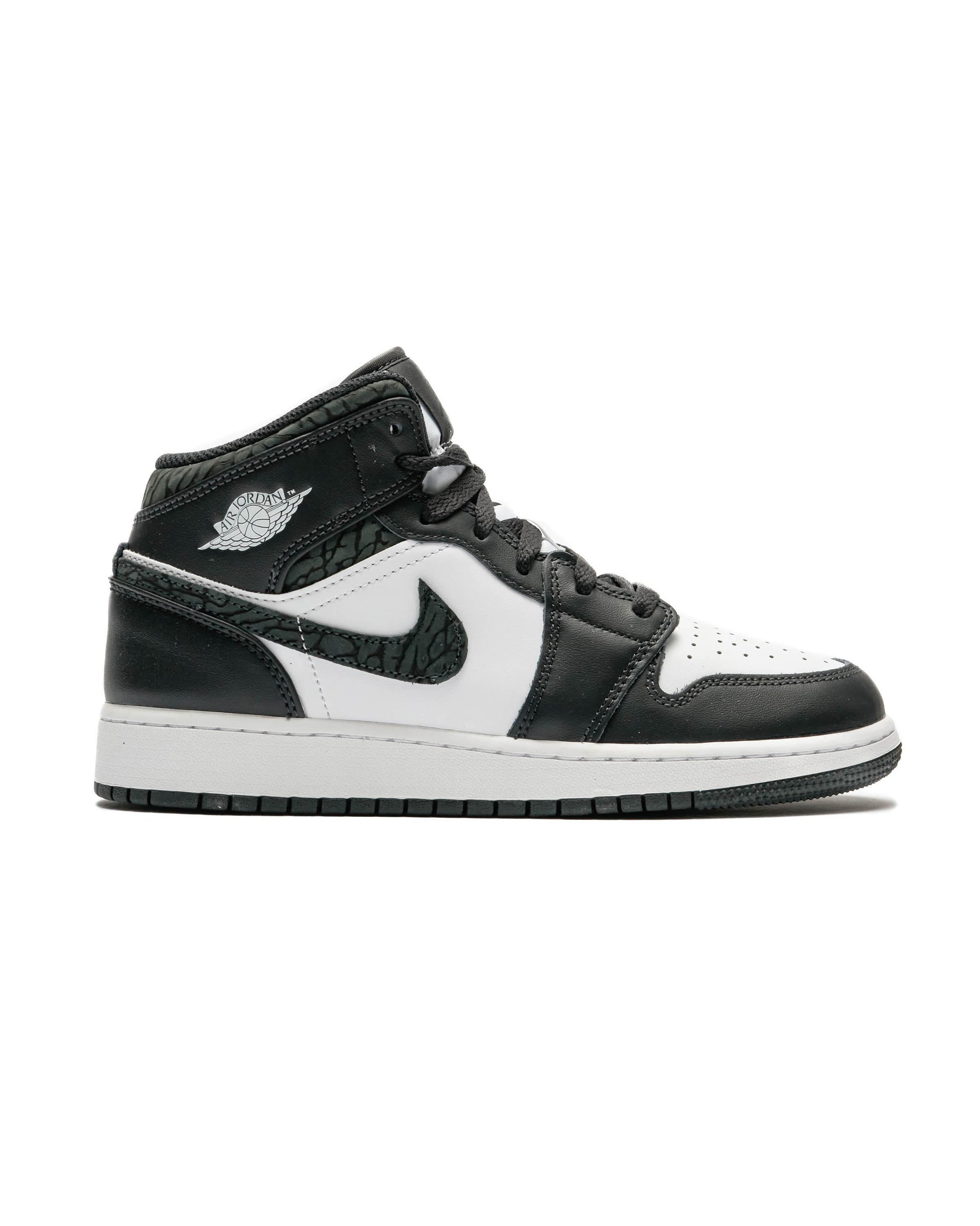 Exclusive AIR JORDAN 1 MID SE (GS) 'Panda Elephant' — 3.5Y — Front View