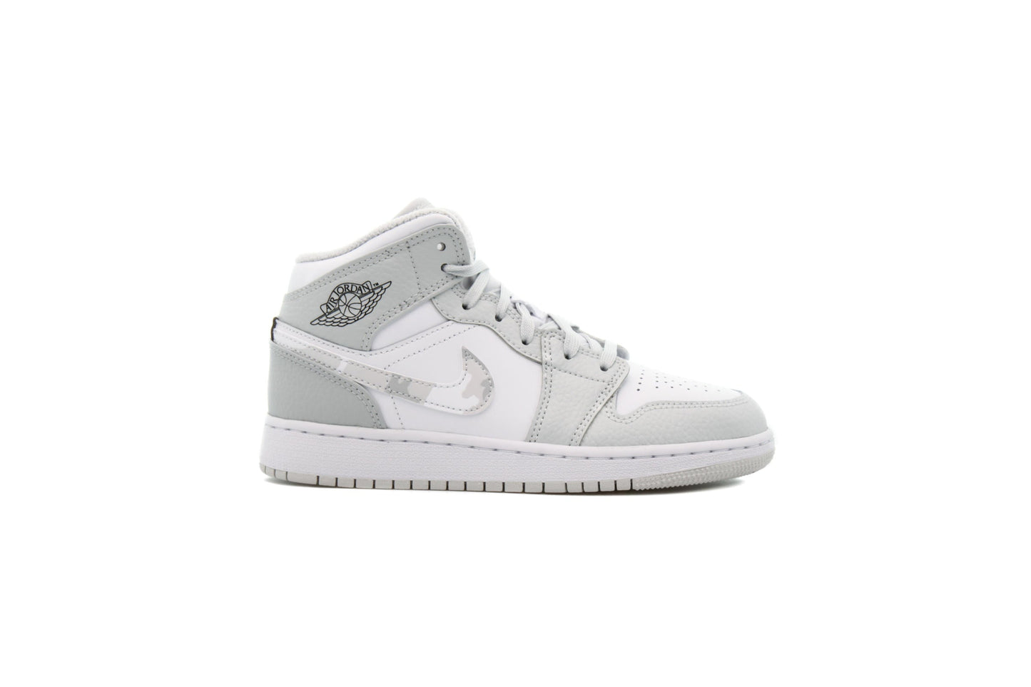 Exclusive Air Jordan 1 MID SE (GS) "WHITE" — 3.5Y — Front View