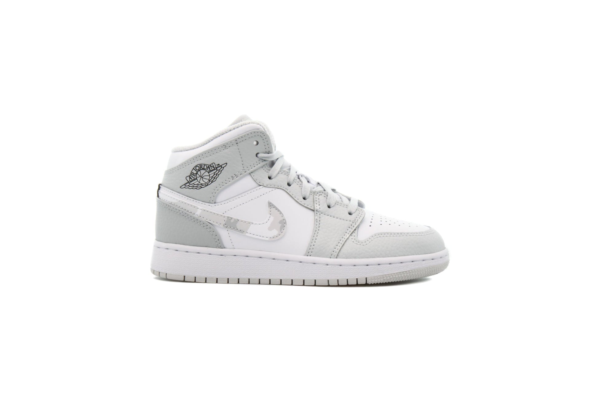 Exclusive Air Jordan 1 MID SE (GS) "WHITE" — 3.5Y — Front View