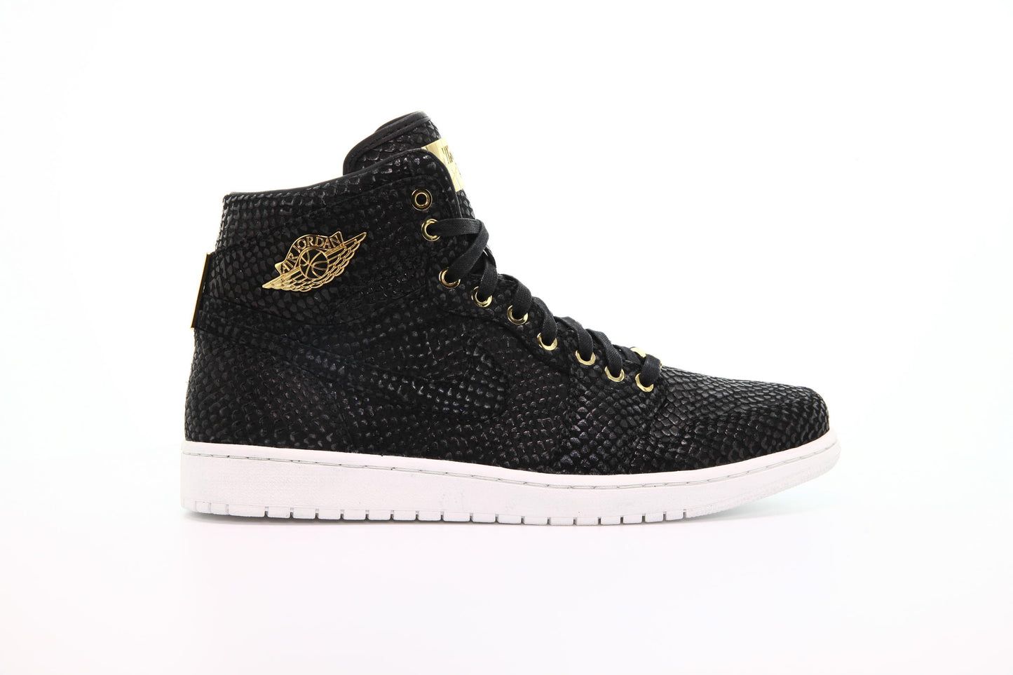 Exclusive Air Jordan 1 Pinnacle "Black / Metallic Gold" — 3.5 — Front View