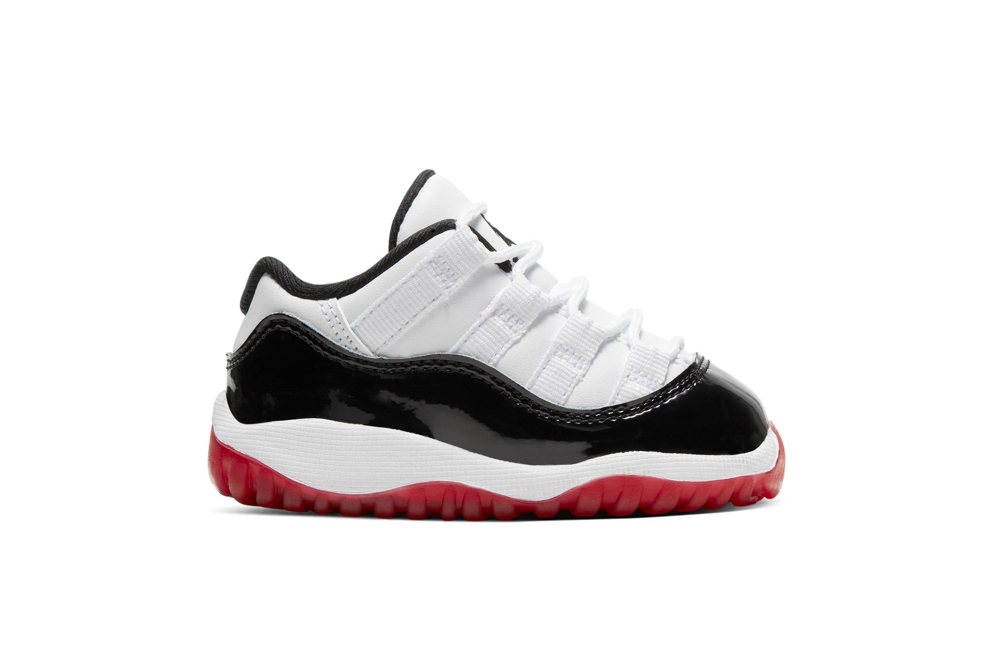 Exclusive Air Jordan 11 RETRO LOW (TD) "CONCORD BRED" — 0C — Front View