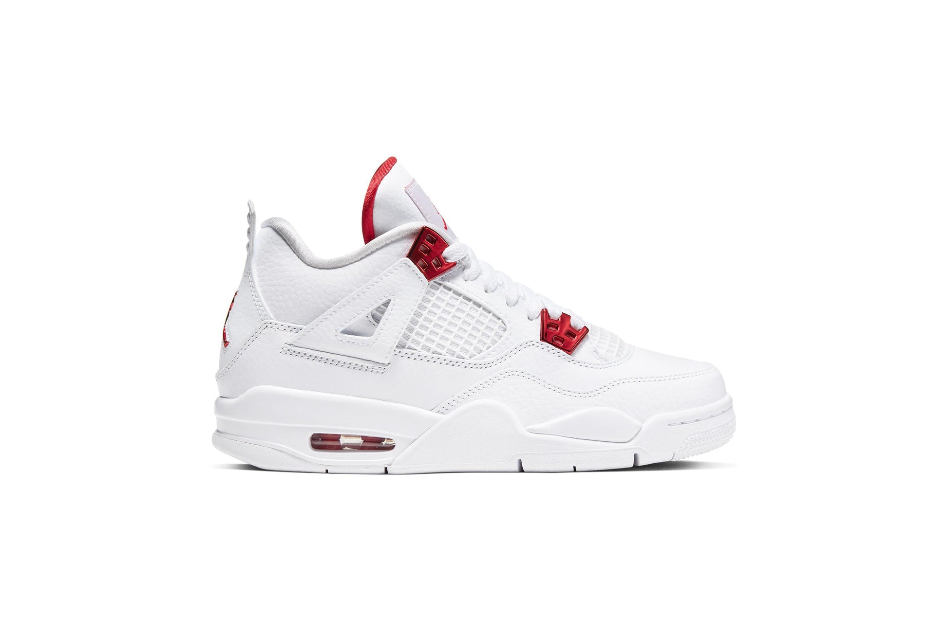 Exclusive Air Jordan 4 RETRO (GS) "METALLIC RED" — 3.5Y — Front View