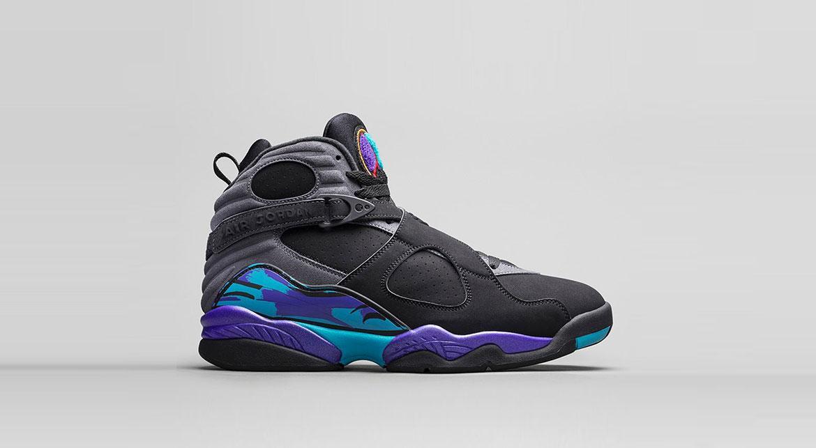 Exclusive Air Jordan 8 Retro BG Aqua — 3.5Y — Front View