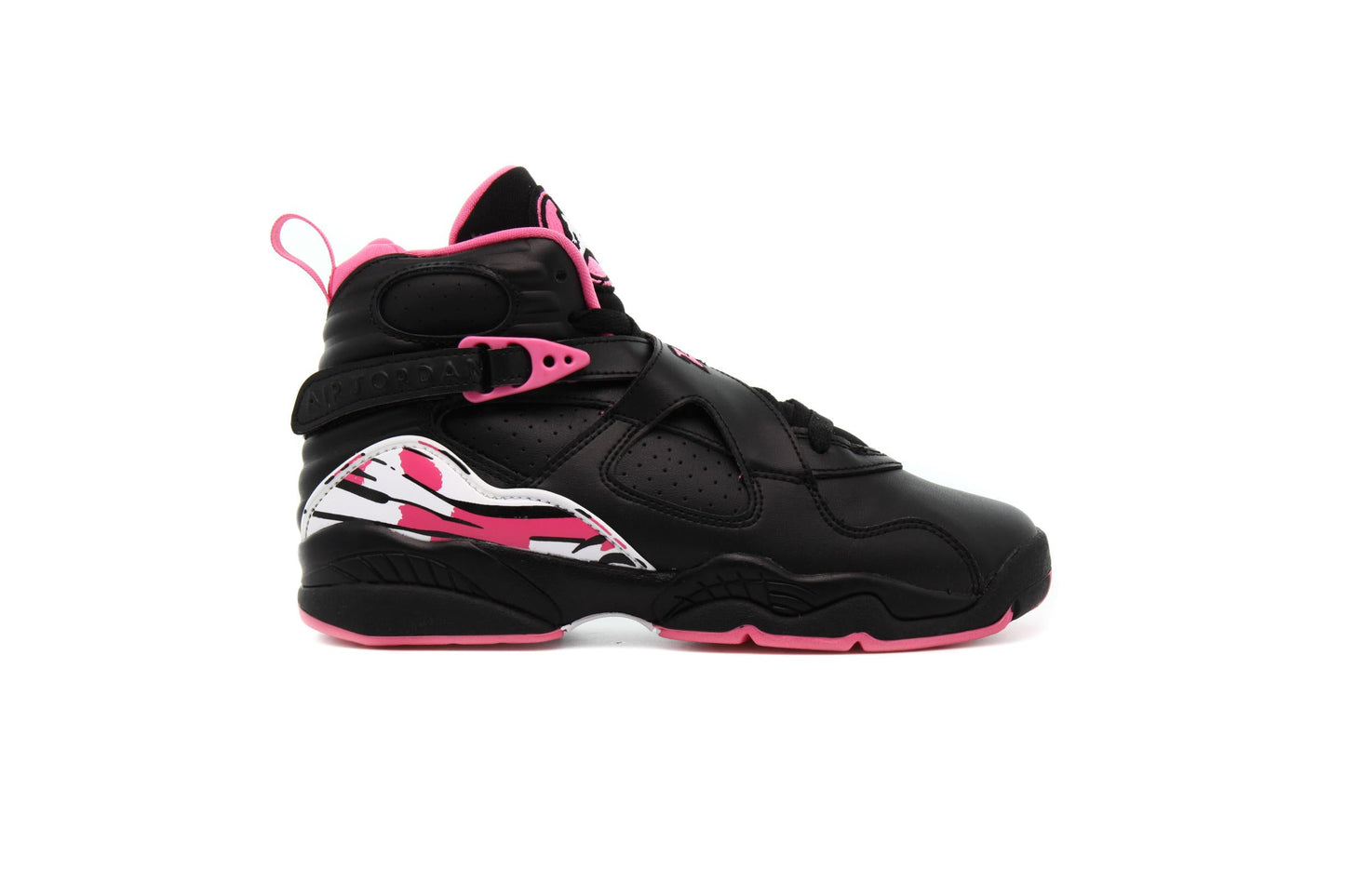 Exclusive Air Jordan 8 RETRO (GS) "BLACK" — 3.5Y — Front View