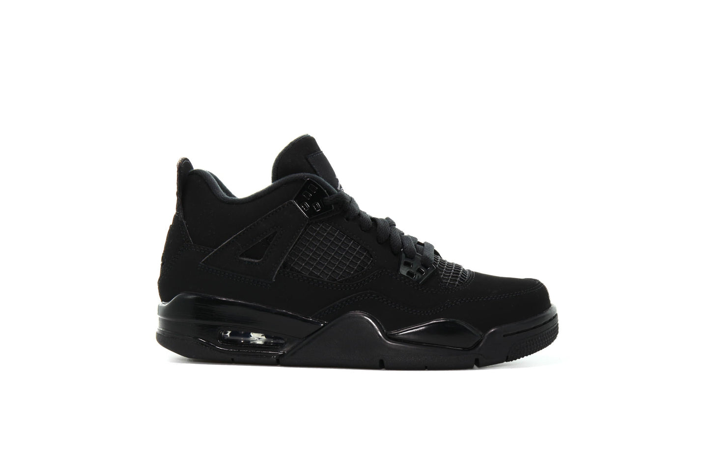 Exclusive Air Jordan 4 RETRO (GS) "BLACK CAT" — 3.5Y — Front View