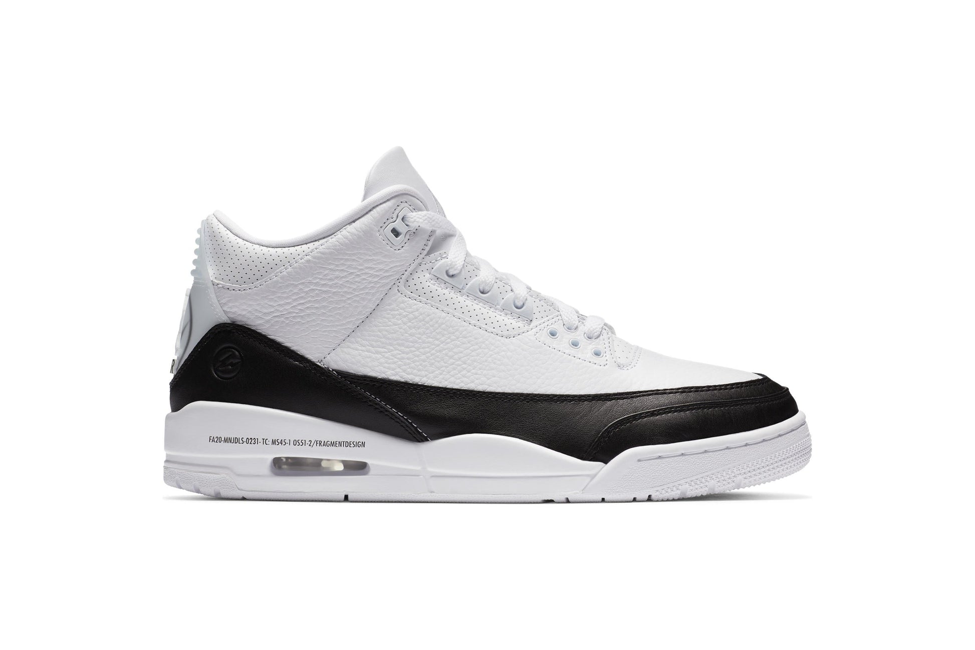 Exclusive Air Jordan x FRAGMENT 3 RETRO SP "WHITE" — 3.5 — Front View