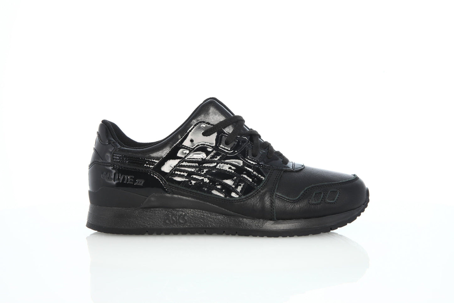Exclusive Asics Gel-Lyte III Patent Pack "All Black" — 4 — Front View