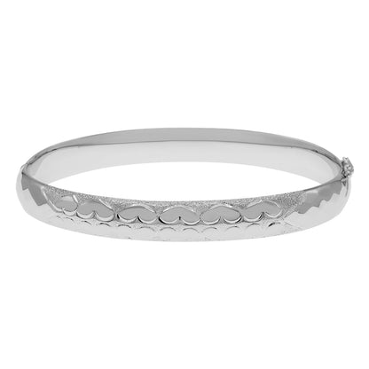 Exclusive Platinum Heart Bangle — Side View