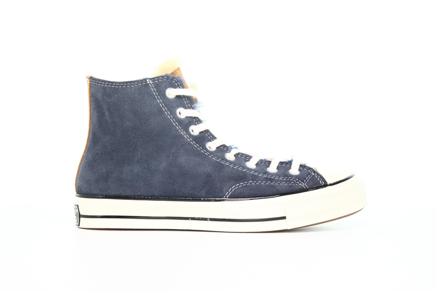 Exclusive Converse x Shearling Chuck 70 HI "Navy Blue" — 3 — Front View