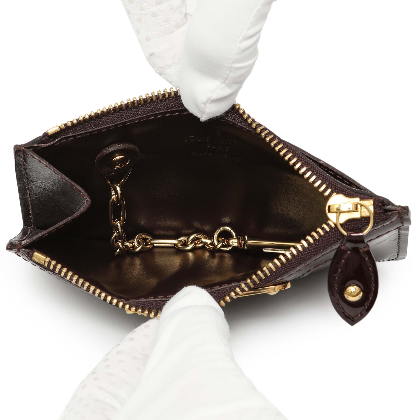 Exclusive Louis Vuitton Amarante Vernis Key Pouch — Top View